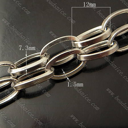 Brass Chain,1.5x7.3x12mm,Nickel-Free,Lead-Safe,