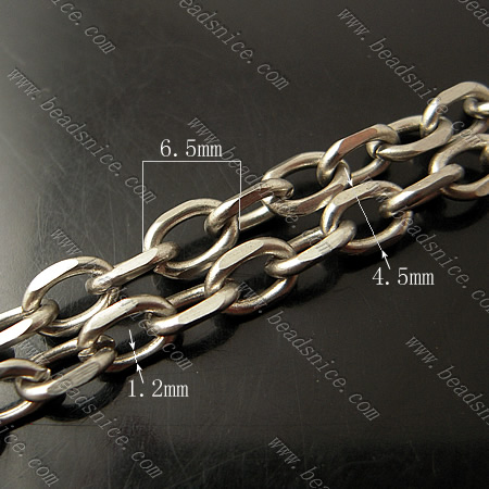 Stainless Steel Chain,1.2x4.5x6.5mm,