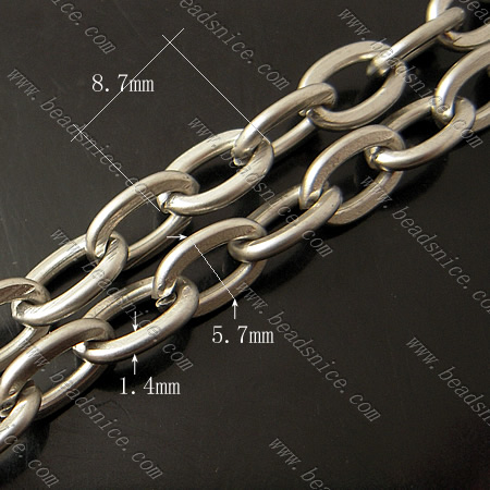 Brass Chain,1.4x5.7x8.7mm,Nickel-Free,Lead-Safe,