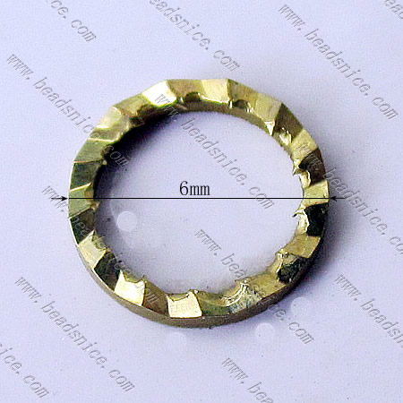 Brass Beading Ring,6x0.5mm,Nickel-Free,Lead-Safe,