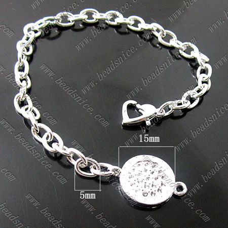 Brass Bracelet ,8.5inch,5x5x1mm,Nickel-Free,Lead-Safe,