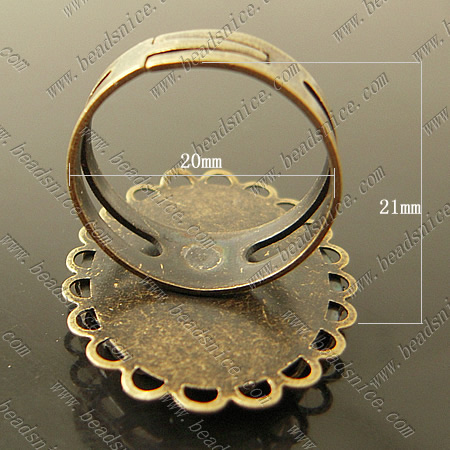 Brass Finger Ring Finding,inner diameter :20mm,Nickel-Free,Lead-Safe,