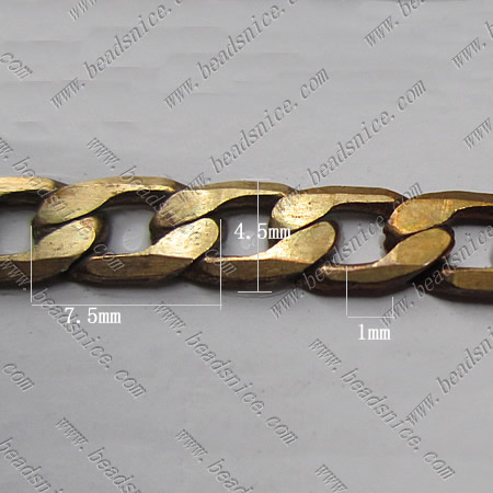 Chain necklace flat curb chain wholesale fashion jewelry findings brass nickel-free lead-safe assorted size for choice DIY
