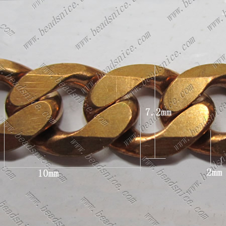 Brass chain flat curb chain necklace bracelet link chain wholesale jewelry making supplies DIY nickel-free lead-safe