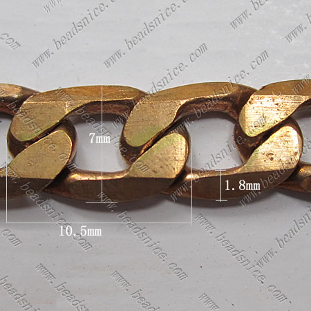 Open link chain necklace flat curb chain bracelet DIY wholesale vogue jewelry chain brass nickel-free lead-safe