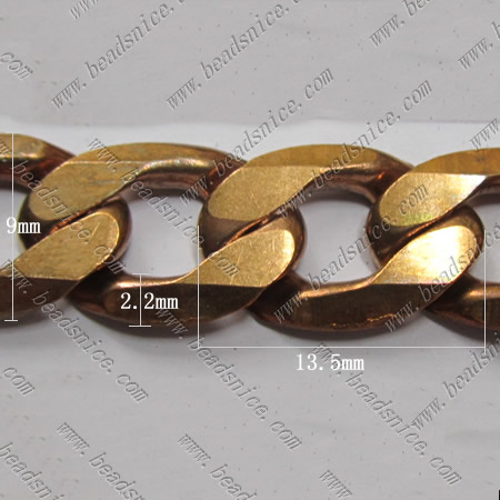 Metal chain flat curb chain wholesale jewelry chain brass nickel-free lead-safe assorted styles for you choice