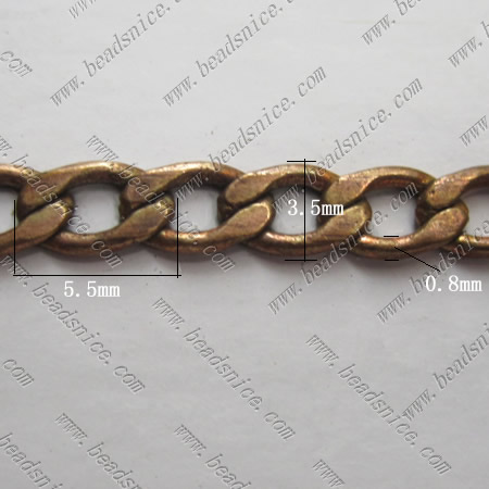 Oval curb chain flat curb link chain wholesale vogue jewelry findings brass nickel-free lead-safe more size and colors available
