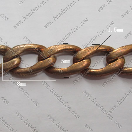 Flat crub chain open link chain wholesale vogue chain jewelry brass nickel-free lead-safe DIY more size for choice