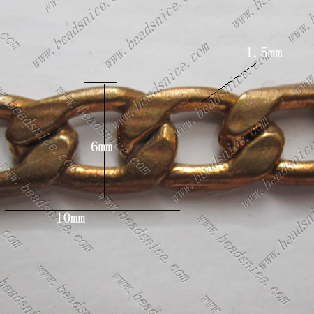 Curb chain jewelry chain flat curb link chain wholesale jewelry accessory brass nickel-free lead-safe DIY