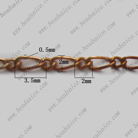Brass figaro chain twisted chain small link chain wholesale jewelry chain nickel-free lead-safe more colors for choice DIY