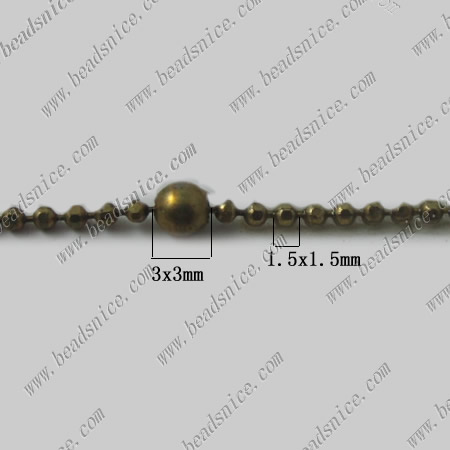 Bead necklace metal ball link chain wholesale fashion jewelry chain brass nickel-free lead-safe assorted size available
