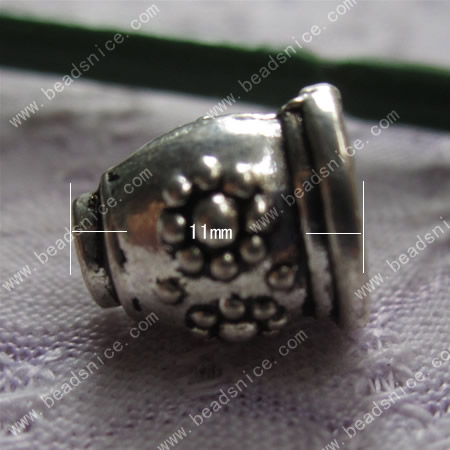 Zinc Alloy Bead Caps,11x9x9mm,Hole:2.5mm,Nickel-Free,Lead-Safe,