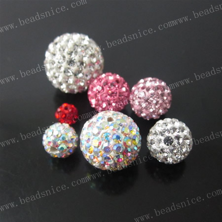 Assorted rhinestone beads Beads Rhinestone Ball Spacer Beads Fit Charms Bracelet wholesale,14mm,Hole:1.2mm,