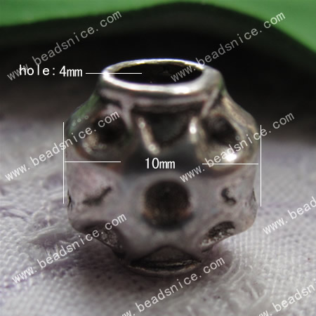 Zinc AlloyBeads, 10x10.5x8.5mm,Hole:4mm,Nickel-Free,Lead-Safe,