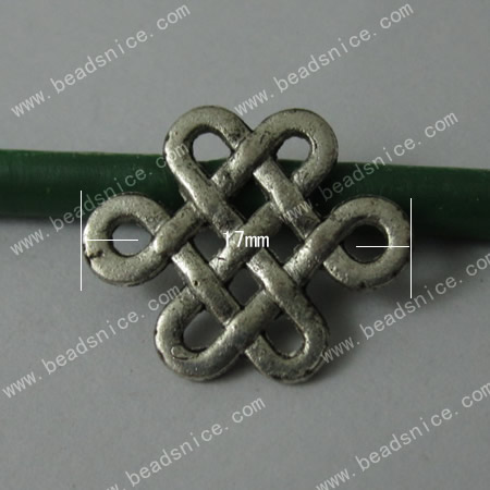 Zinc Alloy Connector/Linls,17x14.5x1.5mm,Hole:2mm,Nickel-Free,Lead-Safe,