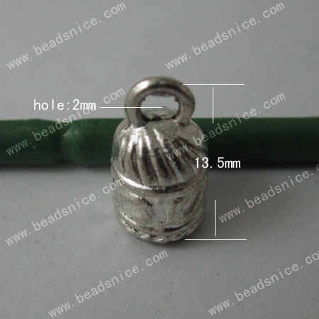 Zinc Alloy Bead Caps ,13.5x7x7mm,Hole:2mm,Nickel-Free,Lead-Safe,