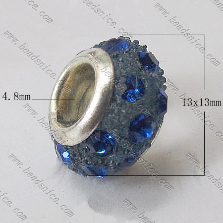 Rhinestone Beads,13x13x9mm,Hole About:4.8mm,