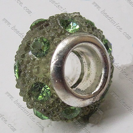 Rhinestone Beads,14x14x9mm,Hole About:4.8mm,