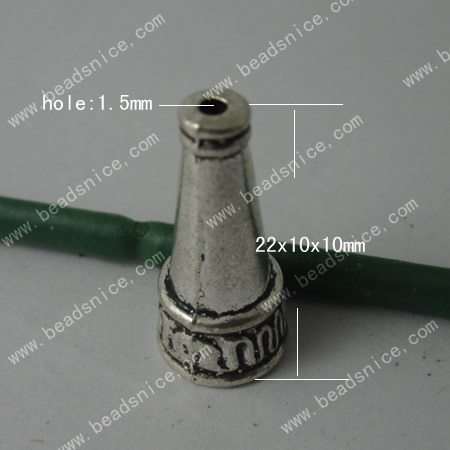 Zinc Alloy Bead Caps ,Flower,22x10x10mm,Hole:1.5mm,Nickel-Free,Lead-Safe,