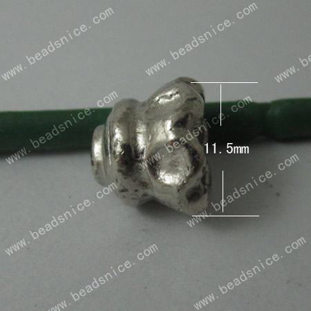 Zinc Alloy Bead Caps ,11.5x10x10mm,Hole:1mm,Nickel-Free,Lead-Safe,