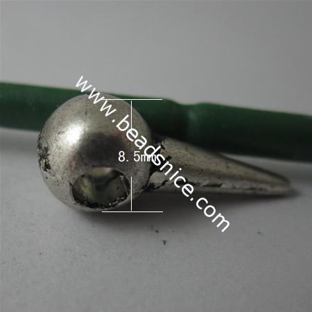Zinc Alloy Beads,20x8.5x7mm,Hole:4mm,Nickel-Free,Lead-Safe,