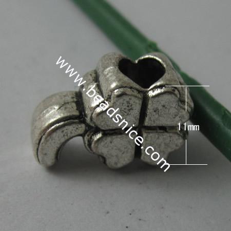 Zinc Alloy Beads ,16x11x7mm,Hole:5mm,Nickel-Free,Lead-Safe,