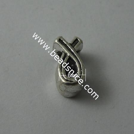 Zinc Alloy Beads,11x6x6mm,Hole:4mm,Nickel-Free,Lead-Safe,