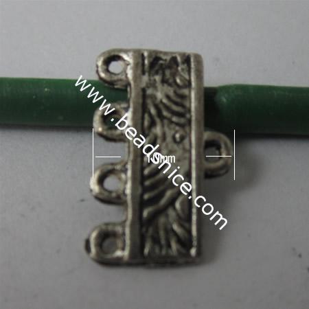 Zinc Alloy Connect/Links,12x10x1mm,Hole:1.5mm,Nickel-Free,Lead-Safe,