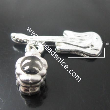 Zinc Alloy Charms,32x9x2.5mm,Hole:5mm,Nickel-Free,Lead-Safe,