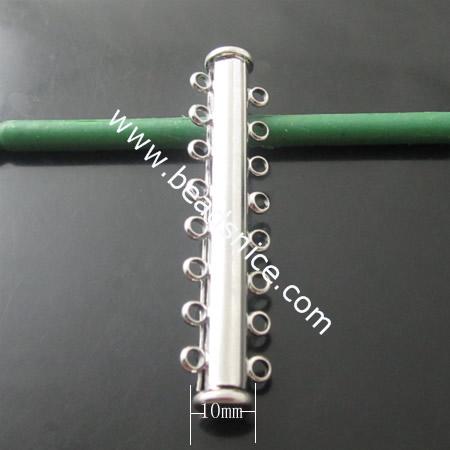 Brass  clasp,45X10X6.5mm,Hole:2mm,Nickel-Free,Lead-Safe,