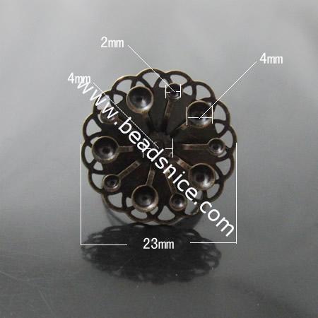 Iron Ring Finding,Flower,23mm,Inside Diameter:17mm,Nickel-Free,Lead-Safe,
