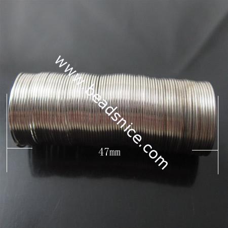 Memory Wire, steel,0.5mm,19mm,47mm, Length:95-105 M,Nickel-Free,Lead-Safe,