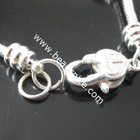 European Style Bracelet,9.5x14mm,9.5x10mm,6x23mm,7.7inch,Hole:5x6mm,