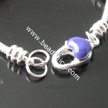 European Style Bracelet,9.5x14mm,8x9.5mm,6x13mm,12x14mm,5x23mm,9x10mm,7.9inch,Hole:5x6mm,