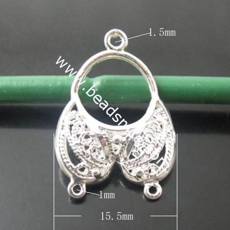 Brass  Pendant,22.5X15.5mm,Hole:1.5mm-1mm,Nickel-Free,Lead-Safe,
