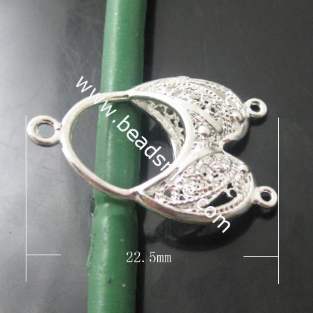 Brass  Pendant,22.5X15.5mm,Hole:1.5mm-1mm,Nickel-Free,Lead-Safe,
