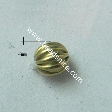 Corrugated   beads  brass round