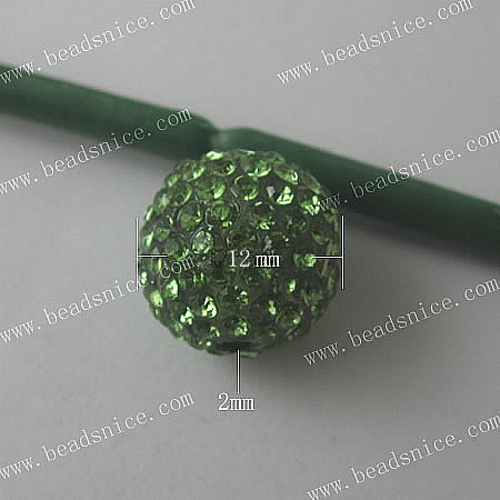Resin Rhinestone Beads,12mm,Hole:2mm,
