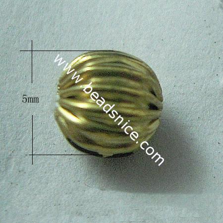Corrugated   beads   brass round