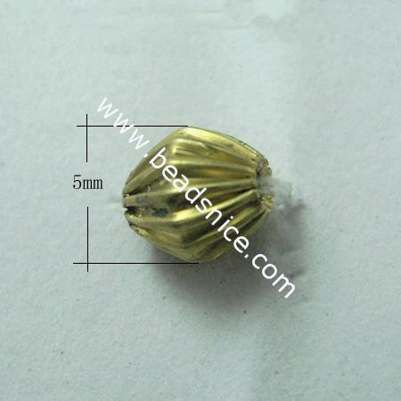 Brass Beads,5mm,Hole About:1.2mm,Nickel-Free,Lead-Safe,