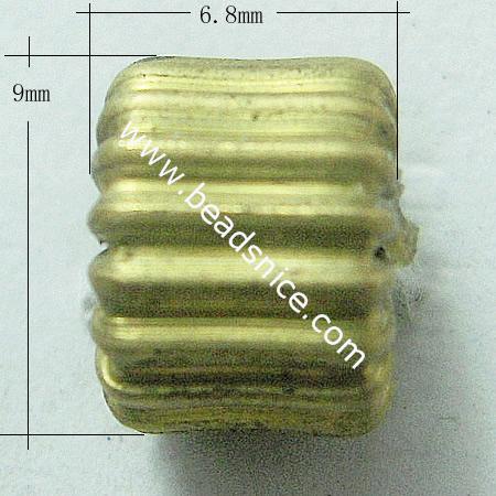 Brass Beads,6.8x9mm,Hole About:1.2mm,Nickel-Free,Lead-Safe,