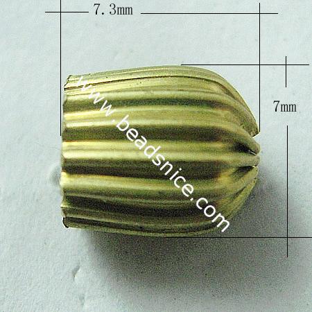 Brass Beads,7x7.3mm,Hole About:1.2mm,Nickel-Free,Lead-Safe,
