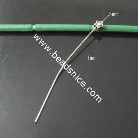 Brass Headpin,60x5x2.5mm,Nickel-Free,Lead-Safe,