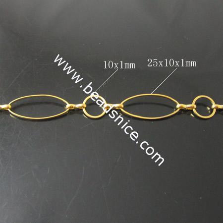 Handmade Brss Chain,10X1mm,25x10x1mm,Nickel-Free,Lead-Safe,
