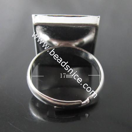 Brass Rings,Square,17x17x4mm,Inside Diameter:17mm,Nickel-Free,Lead-Safe,