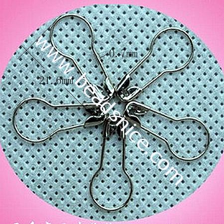 Iron brooch pin findings 21.6x0.7mm nickel-free lead-safe