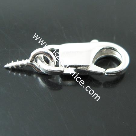 Brass  clasp,14.6x7.3mm,Nickel-Free,Lead-Safe,