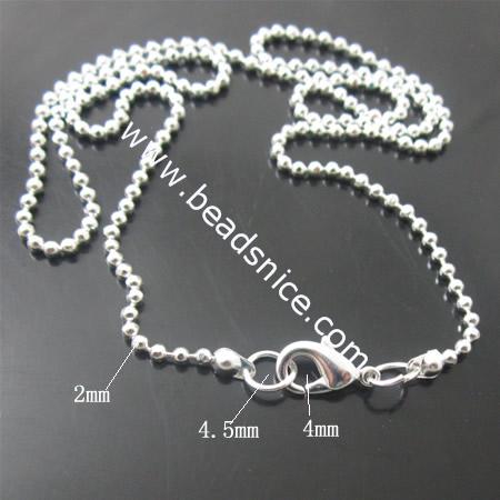 Necklace chain 19 inch ball chain metal chains wholesale fashionable jewelry chian brass nickel-free lead-safe