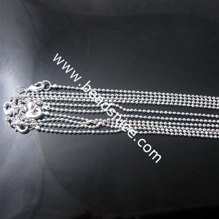 Necklace chain 19 inch ball chain metal chains wholesale fashionable jewelry chian brass nickel-free lead-safe