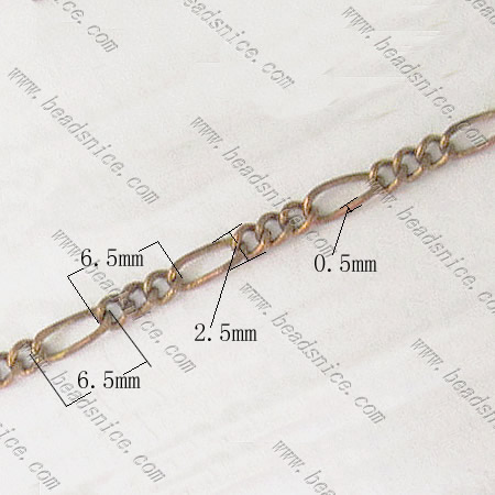 Trendy figaro chain necklace metal links chain wholesale fashionable jewelry chain brass nickel-free lead-safe DIY